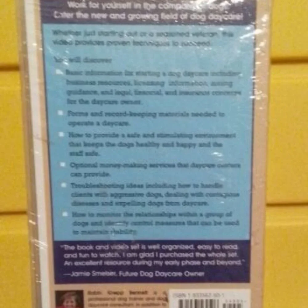 Dog Daycare VHS How to Own and Operate a Dog Daycare Robin K. Bennett CPDT